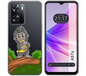 Funda Silicona Transparente para Oppo A57s diseño Mono Dibujos