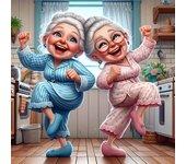 HUACAN Diamond Painting DIY 5D Grandma Full Round Drill Diamond Mosaic Old Lady Pixel Art Paintings