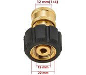 Pressure Washer Quick Connect Adapter Set M22 14mm/15mm to 1/4 Quick Release For High Pressure Hose and Water Guns Accessories
