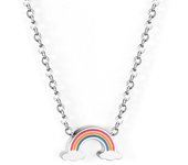LUXUSTEEL 2021 Fashion Gold Color Rainbow Pendant Necklaces Stainless Steel Colorful Choker Necklace Collier Cute Style Jewelry