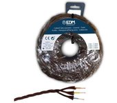 EDM Cabo Textil Trenzado 3x1mm Marrón 5m - Libre de halógenos - EDM - 11892 Textil Material Eléctrico Cable Eléctrico
