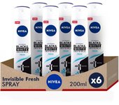 NIVEA Pack ahorro - Desodorante en spray Black & White Invisible Fresh 200ml x 6 unidades