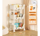 Toy Storage Trolley Children's Toy Storage Racks and Shelving Rotating Bookshelf Household Mobile Trolleyarrange