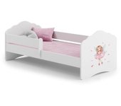 Cama de criança 140 x 70 colchão e estrado incluídos Kobi Wave Girl with wings