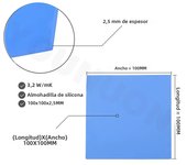 2 Pieces 100x100mm Thermal Pad 0.5mm/1mm/1.5mm/2mm/2.5mm/3mm/4mm/5mm Thickness GPU CPU Heatsink Cooling Conductive Silicone Pad