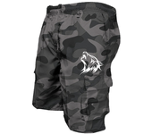 Mens Elastic Waist Cargo Work Pants Long Shorts Outdoor Bottoms Half Trousers