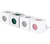 Allocacoc 16896 PowerCube - Ladrón de 5 enchufes con forma de cubo, color blanco