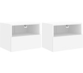 Mueble TV combinadoMuebles de pared TV 2 uds madera ingeniería blanco 40x30x30 cm