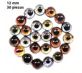 30Pcs 6/8/12/16mm Mixed Style Eyes Round Time Gem Cover Glass Dome Jewelry Pendant Settings