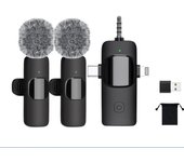 Microfono inalámbrico de solapa, 4 en 1 Micrófono de solapa, mini Micrófono inalámbrico para teléfono móvil para iPhone/Android/PC, Micrófono Plug-play inalámbrico para TikTok en vivo