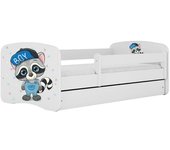 Cama 140 x 70 cm Kocot Kids com colchão BabyDreams Raccoon White