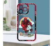 Marvel Deadpool Cartoon Cute For iPhone 15 14 13 12 11 Mini XS XR X Pro MAX 8 7 6 Plus SE Angel Eyes Transparent Apple Case