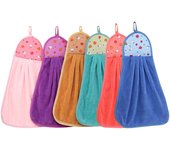 6 paquetes de lindas toallas de mano con lazo para colgar: toallas de mano ultra gruesas para baño para niños, toallas de mano absorbentes de microfibra con animales de dibujos animados para cocina