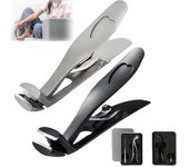 Cortaúñas para personas mayores, Nagelknipser, Cumulus Pro, Dotmalls Nail, Dotmalls Hilipert, cortaúñas ergonómico con cabeza en ángulo para personas mayores (plata + negro)
