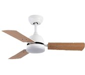 FABRILAMP - Ventilador Techo DC Portico 20W Blanco 3 Aspas Blanco/haya 6 Velocidades 3000k-4000k-6500k 2350lm
