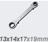 4-in-1 Wrench Double Head Ring Ratchet Wrench 6/8/9/10/11/12/13/14/15/16/17/18/19/21mm Chrome Vanadium Steel Ratchet Spanner Set