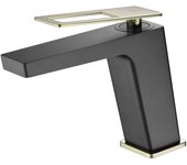 Imex Suecia BDC032-1NGOLD grifo monomando lavabo latón negro oro caño recto