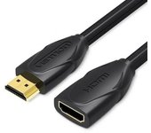 Cable Alargador HDMI Vention VAA-B06-B150/ HDMI Macho - HDMI Hembra/ 1.5m/ Negro