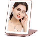 Espejo de viaje para el maquillaje, espejo portátil con iluminación, pantalla táctil regulable