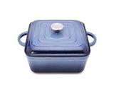 MAXWORK Cocotte Olla de Sopa Esmaltada de Hierro Fundido de Cuadrado Φ24, Esmalte Interior de Alta Calidad, Olla Antiadherente, Fácil de Limpiar, Rojo