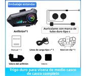 Y10-2X 1/2Pcs Motorcycle Helmet Bluetooth Headset Intercom Long Standby 1000mAh MP3 IPX6 Waterproof  Wireless Hands-free Super
