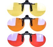 Red Lens Clip on Better Sleep Anti Blue Light ClipOn Orange Lens Clip on Night Vision Yellow Lens Clip on Cut Blue Light