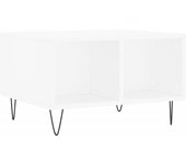 vidaXL Mesa de centro madera contrachapada 60x50x36,5 cm Blanco, Negro, Blanco brillante Mesita de Salón o Comedor o Auxiliar Mesa de Café Meuble Salón