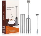 Eléctrico Portátil Del Huevo Del Café De Lujo Del Batidor De Huevo De Foamer Del Acero Inoxidable