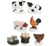 Genérico NO MARCA Blister de 7 Figuras Animales de Granja de Poliresina - Adornos y Modelos Navideños