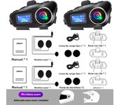 1/2pcs Motorcycle Helmet Intercom For 2 Riders 500M Interphone Motorbike Communicator Music Share with flashlight Headphone