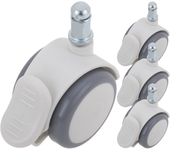 Ruedas pivotantes de PU y ABS alta calidad freno unidireccional y sujeción tipo vástago de anillo M11 50x443x62mm 4-pack - PrimeMatik