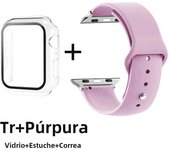 Glass+Case+Strap for Apple Watch Band 42mm 44mm 41mm 40mm 38mm 45mm 49mm Screen Protectors for Apple IWatch Series 8 7 6 SE 5 4