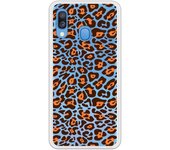 Funda compatible con Samsung Galaxy A20E - Fondo leopardo marron naranja