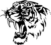 Reflective Car Sticker Decals TIGER Head Hood Of Car And Motorcycle Side Car Stickers Steller Black/white/laser