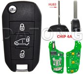 Datong World Car Remote Key For Peugeot 208 2008 308 508 Citroen C3 C4 C5 4A AES Chip 433.92FSK Replacement Flip Smart Control