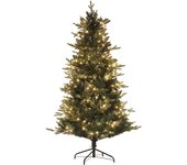 HOMCOM Árbol de Navidad 180 cm Árbol de Navidad Artificial con 350 Luces LED 726 Ramas y Soporte de Acero Árbol Navideño para Salón Interior Verde