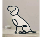 ROTORS Dog Minimalist Art Sculpture, Metal Abstract Dog Line Geometric Drawing Art Statue, Creative Puppy Line Drawing Ornaments