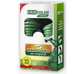 MIRAMAX - Manguera de Jardín Extensible en Espiral – 7.5 m / 10 m / 15 m – Manguera Flexible con Pistola de Riego de 7 Tipos de Chorro – Compacta, Ligera y Antitorsión – Ideal para Jardín, Plantas, Limpieza Exterior – Color Verde