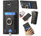 Ring Leather Magnetic with Card Holder Phone Case for Samsung Galaxy S23 FE S24 S22 Ultra Plus M53 M33 A55 A25 A35 A15 A05 Cover