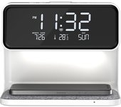 1PC Multi-function LED nightlight alarm clock Wireless Charger clock for students Home Bedside Desktop clock (only support QI se