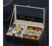 High-end PU Leather Glasses Case Large-capacity Sunglasses Men Sunglasses Women Myopia Glasses Case Jewelry Display Box