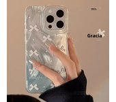 For iPhone 15 14 13 12 11 Pro Max Case Luxury Laser Silver Bow knot Phone Covers For iPhone XS Max XR X 7 8 Plus Silicone Fundas