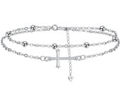 Bracelet Femmes Argent 925, Bracelet Femme Réglable 17+4cm - Fête des Mères Saint Valentin Cadeau - Avec Boîte Cadeau argent-Trèfle à quatre feuilles