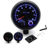 3.75'' Car Universal Black Tachometer Gauge Blue Inter Shift light 0-8000 RPM Tachometer