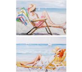 Adda Home Set 2 Lienzos Tumbonas 100% P. Mano 100x3x70 Cm - Decoración de Pared