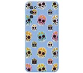 Funda Silicona Líquida Azul para Samsung Galaxy A03s diseño Catrina Dibujos