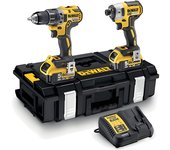 Dewalt DCK266P2-QW - Kit de 2 Herramientas Compactas Sin Cable, Taladro Percutor DCD796 y Atornillador de Impacto DCF887, 18V XR 5Ah para Metal, Hormigón y Madera