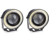 2.5" led auto fog lights angel eyes cob for jeep cherokee lada offroad White car fog lamp projector led 2.5 inch DRL Headlight