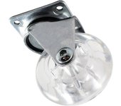 Rueda Giratoria Alex 10BDT50 Cromado Poliuretano Transparente