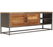 Mueble TV combinadoMueble para TV madera de teca reciclada y acero 120x30x40 cm